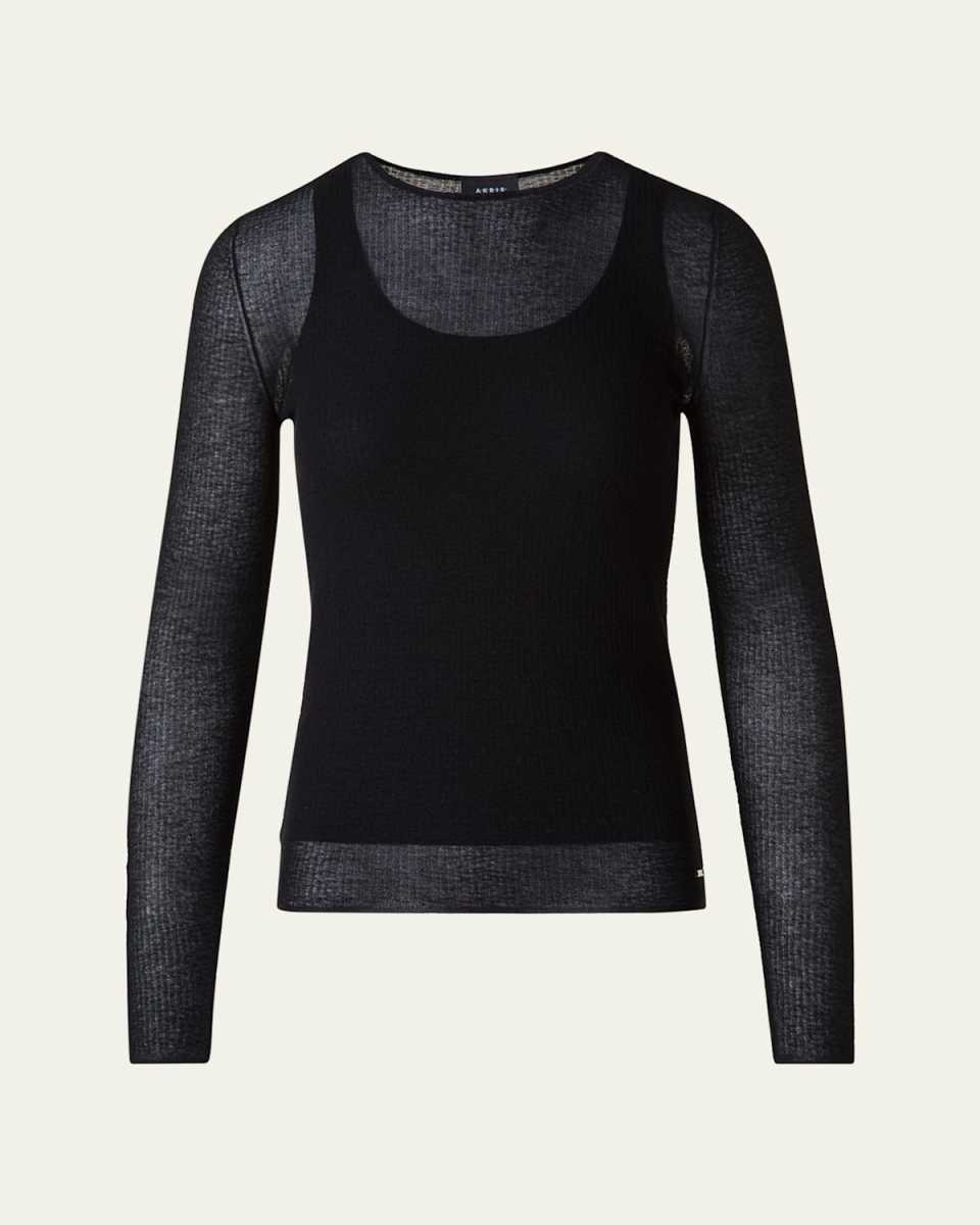 Structured Double Layer Cotton-Blend Sweater